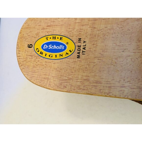 Dr Scholls Women Size 6 M Wood Exercise Clog Sandal Brown Leather Slide Shoe New - Picture 8 of 11